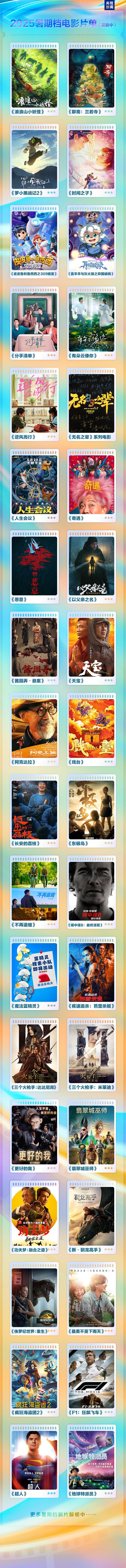 超60部定檔！2025暑期檔電影片單發(fā)布